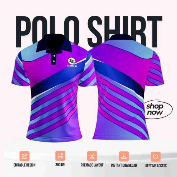 Violet/Blue Polo Shirt Design