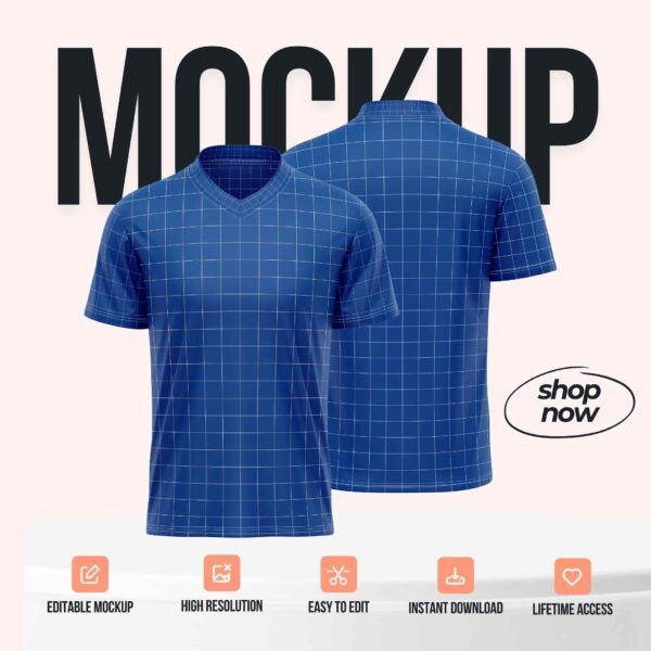 T-shirt V-neck Jersey V2 PSD Mockup