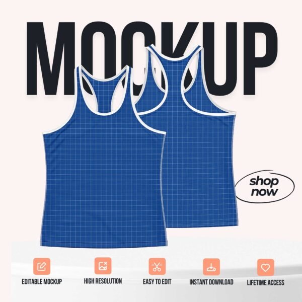 Tank Top Running Sando PSD Mockup