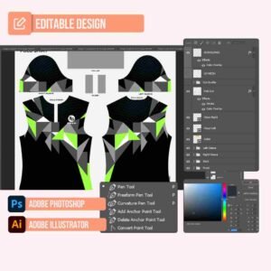 Green/Black/White Polo Shirt Design