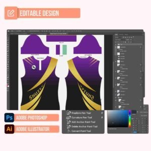 Violet/Yellow/Black Polo Shirt Design