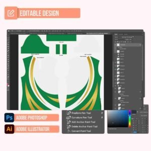 Green/Yellow/White Polo Shirt Design