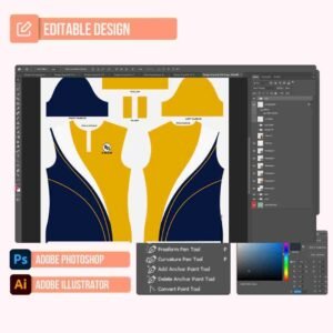 Yellow/Blue/White/ Polo Shirt Design