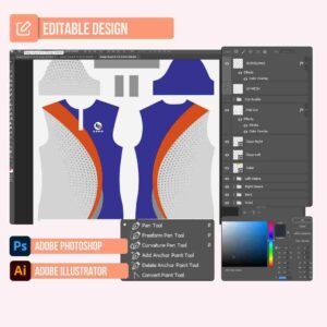 Blue/White/Orange Polo Shirt Design