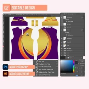 Yellow/Violet/Orange Polo Shirt Design