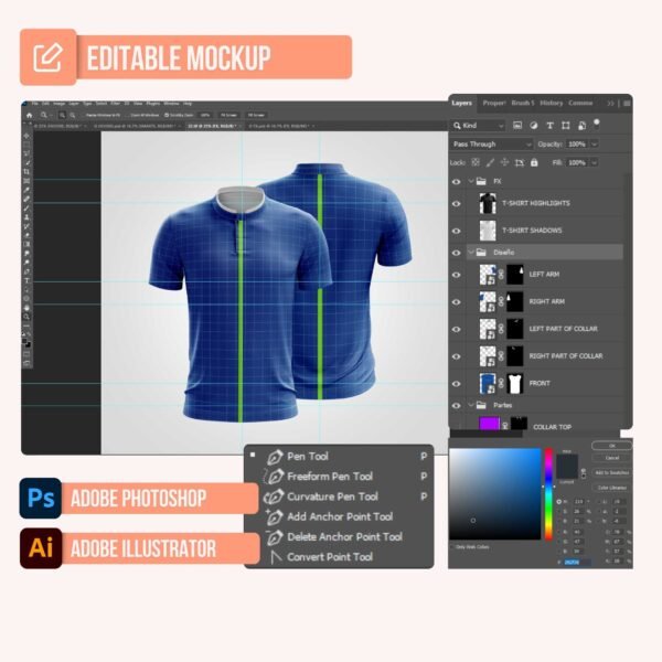 Mandarin T-shirt V2 PSD Mockup - Image 2
