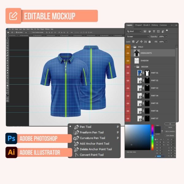 Polo shirt V2 PSD Mockup - Image 2