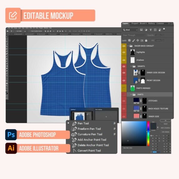 Tank Top Running Sando PSD Mockup - Image 2