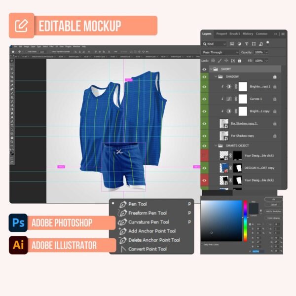 Basketball Jersey V2 PSD Mockup - Image 2