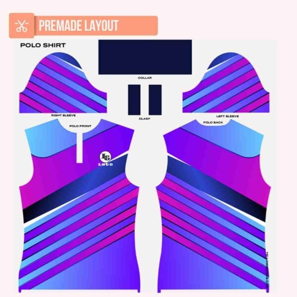 Violet/Blue Polo Shirt Design - Image 3