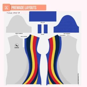 White/Blue/Yellow/Orange Polo Shirt Design