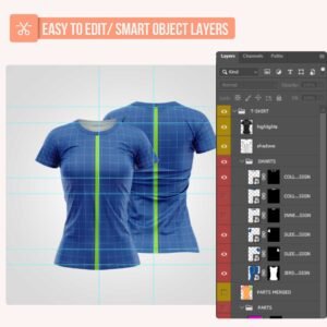 Women Shortsleeve Roundneck PSD Mockup