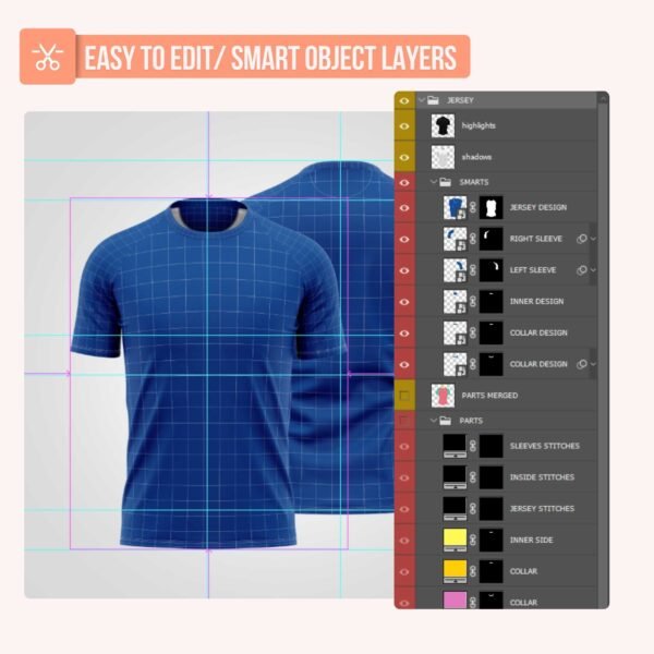 Round-Neck T-shirt PSD Mockup - Image 3