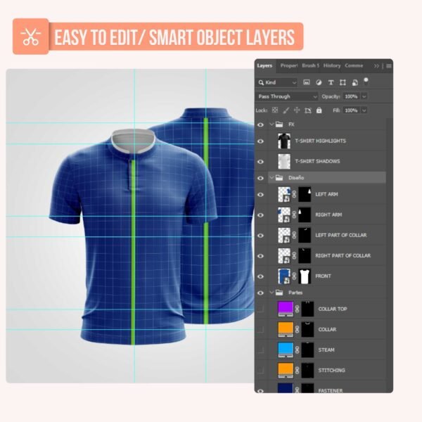 Mandarin T-shirt V2 PSD Mockup - Image 3