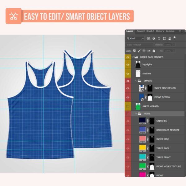 Tank Top Running Sando PSD Mockup - Image 3