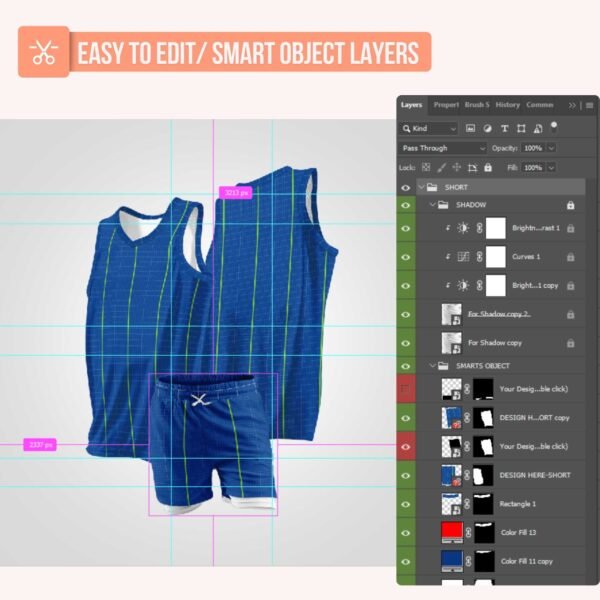 Basketball Jersey V2 PSD Mockup - Image 3