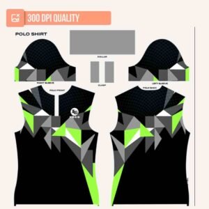 Green/Black/White Polo Shirt Design