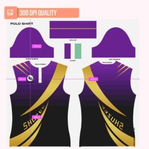 Violet/Yellow/Black Polo Shirt Design