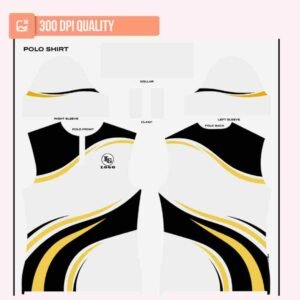 White/Black/Yellow Polo Shirt Design