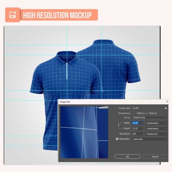 Zippered Poloshirt Jersey PSD Mockup - Image 4