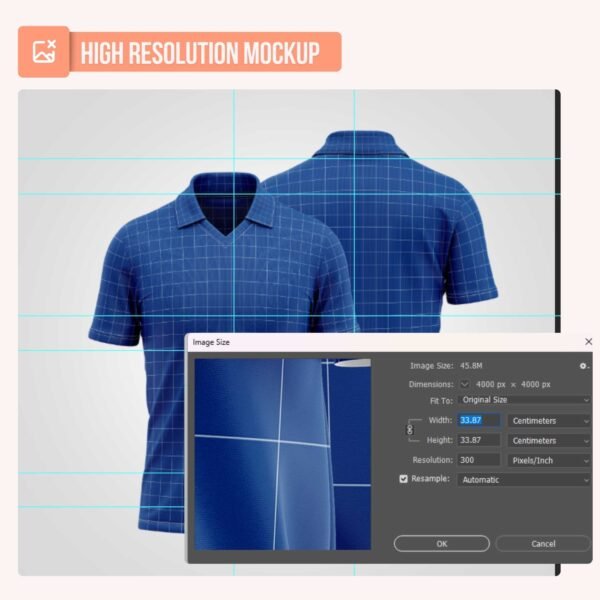 V-neck Polo Jersey PSD Mockup - Image 4
