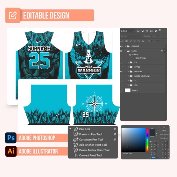 Basketball Jersey Design - PC12 - Image 2