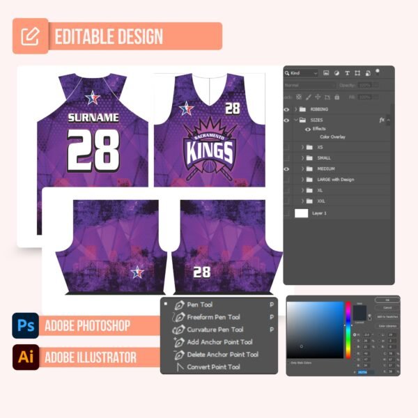 Basketball Jersey Design - PC22 - Image 2