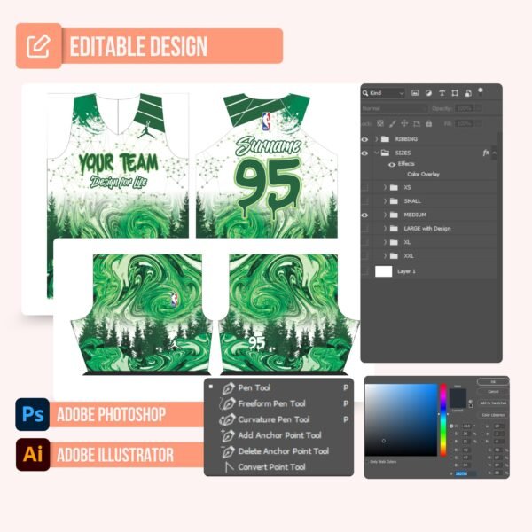 Basketball Jersey Design - PC25 - Image 2