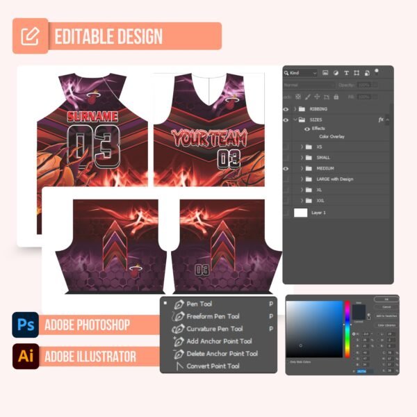 Basketball Jersey Design - PC28 - Image 2
