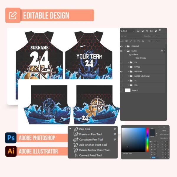 Basketball Jersey Design - PC43 - Image 2