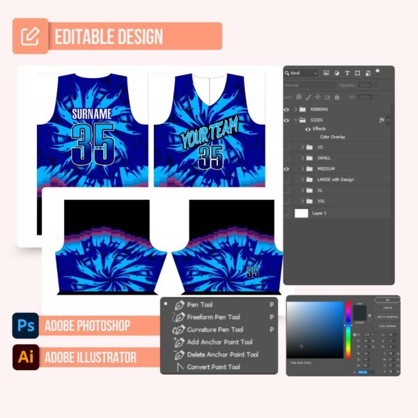 Basketball Jersey Design - PC45 - Image 2