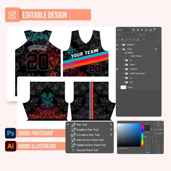 Basketball Jersey Design - PC48 - Image 2