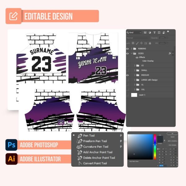Basketball Jersey Design - PC51 - Image 2