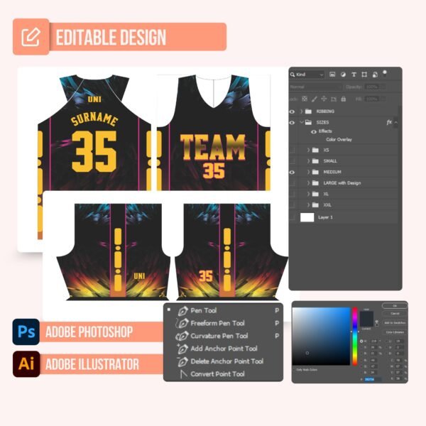 Basketball Jersey Design - PC57 - Image 2