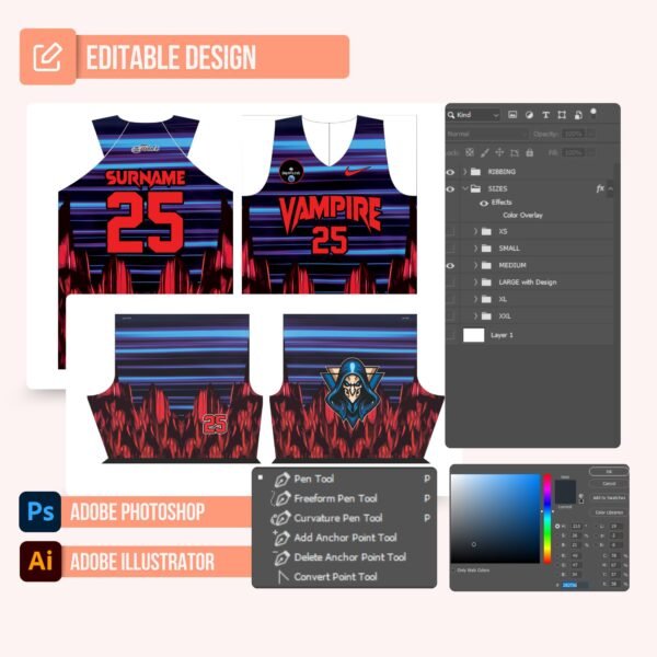 Basketball Jersey Design - PC07 - Image 2