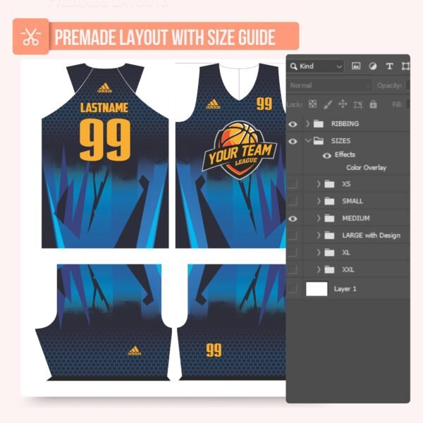 Basketball Jersey Design - PC37 - Image 3