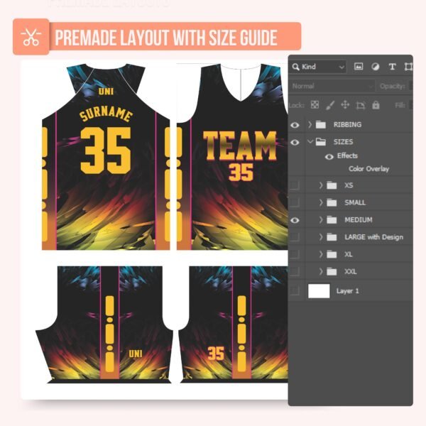 Basketball Jersey Design - PC57 - Image 3